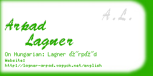 arpad lagner business card